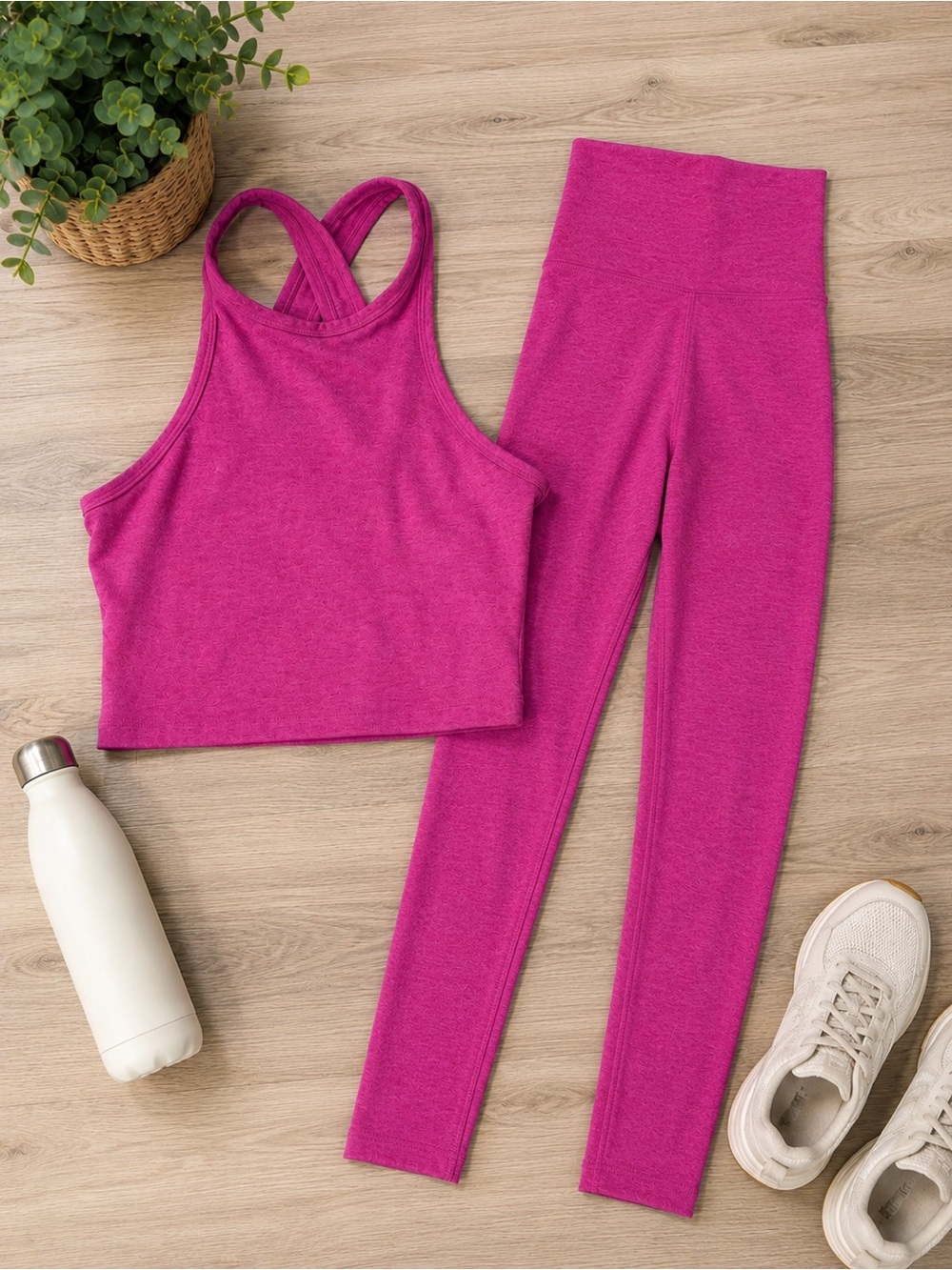 Beyond Yoga Pink Racerback Crop Tank - Picture 6 of 6